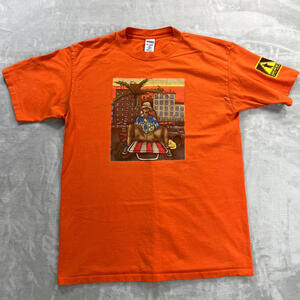 Vintage Boss by IG Design T-Shirt Mens XL Orange Tagger Graffiti Artist Y2K 90's